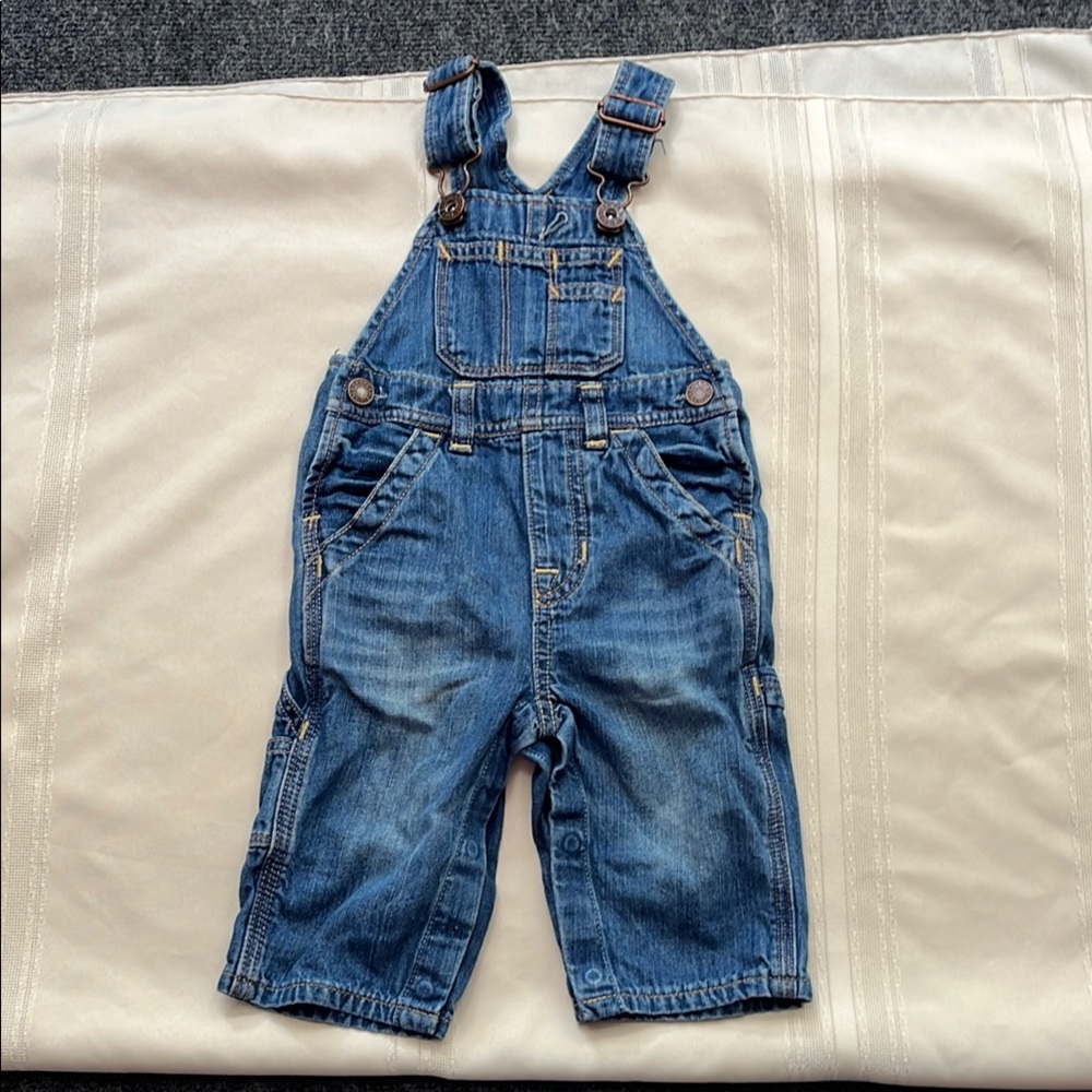 Baby Gap Sz 3-6m Jean overalls soft very soft denim EUC bundle to save